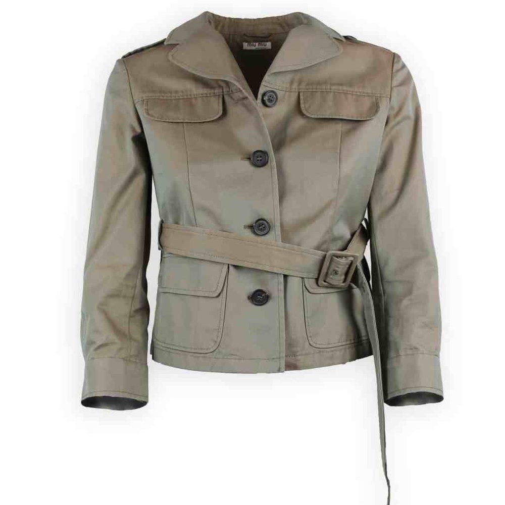 Miu Miu cropped khaki jacket